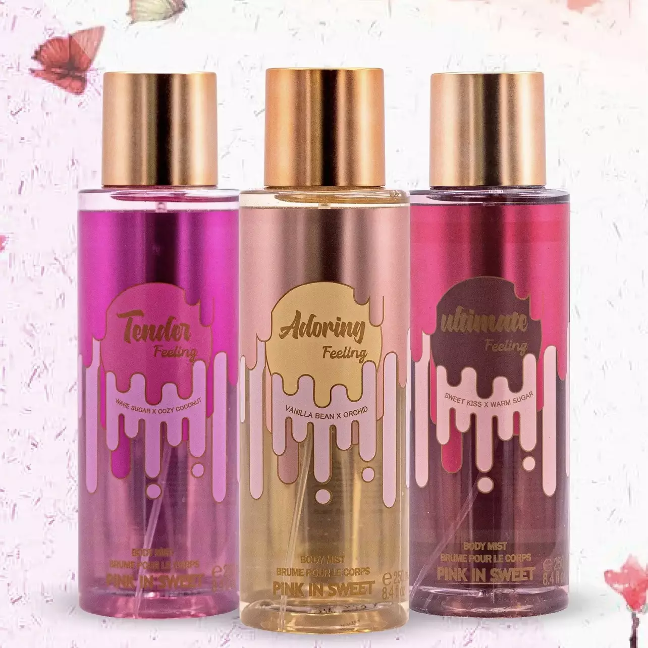 بادی اسپلش pink in sweet مدل feeling آبی