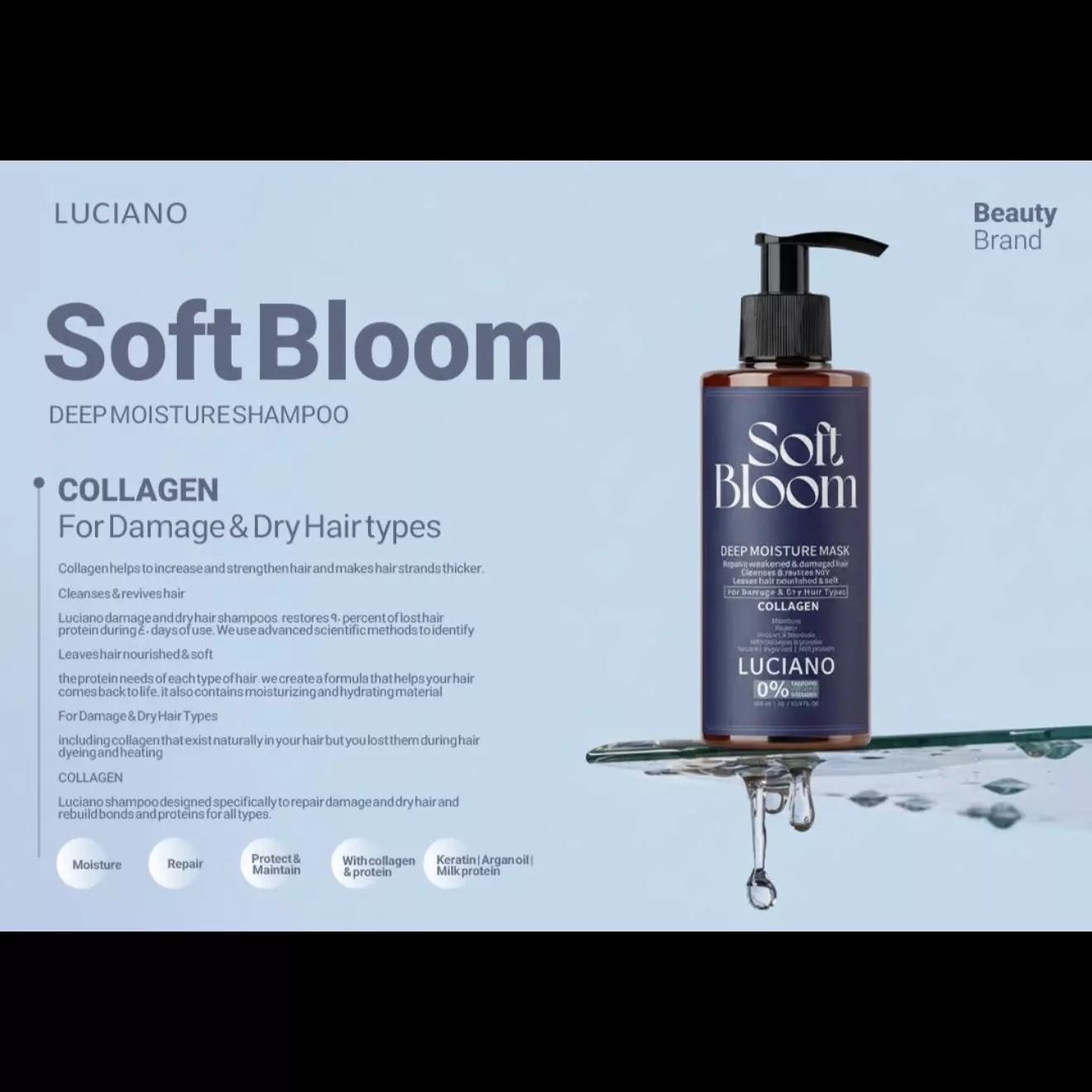 ماسک مو ترمیم کننده قوی لوچانو soft bloom mask luciano