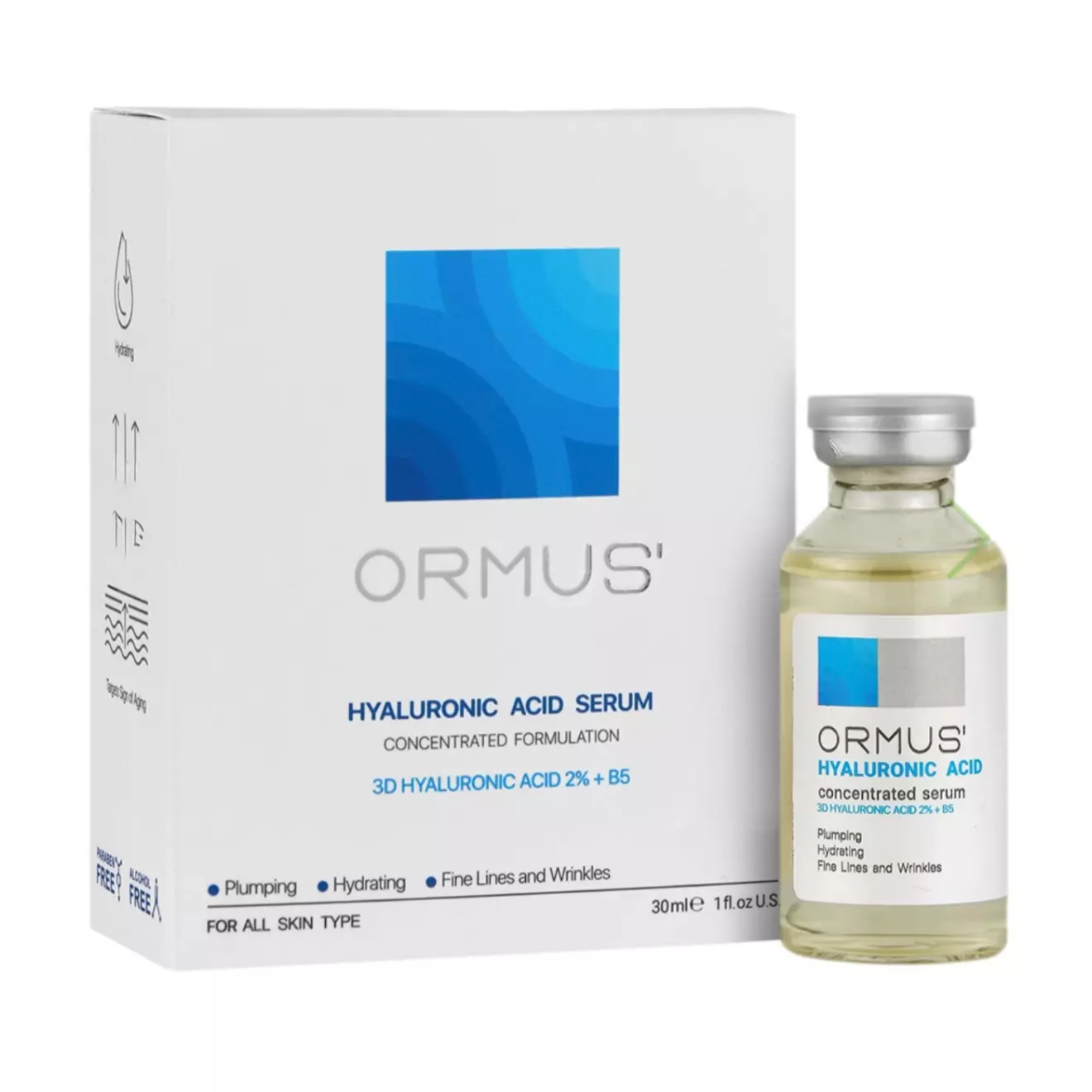 سرم هیالورونیک اسید 2% اورموس مدل کنسانتره حجم 30 میل
