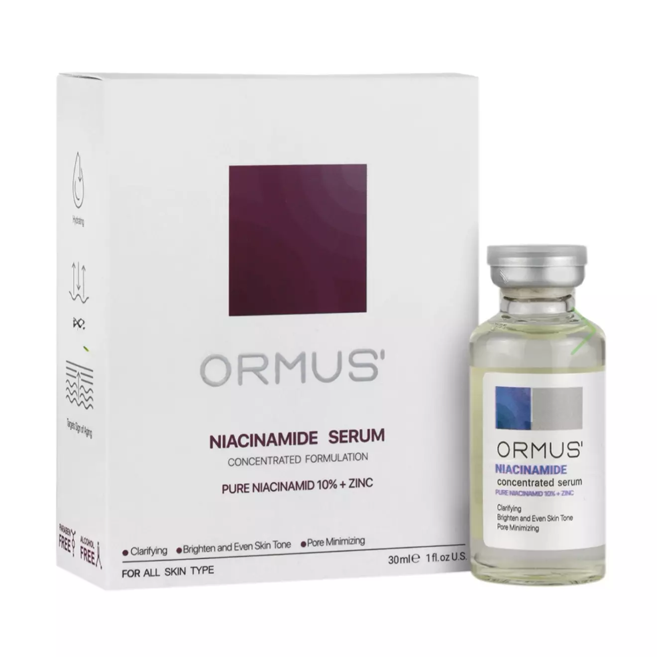 سرم نیاسینامید 10% + زینک اورموس مدل کنسانتره حجم 30 میل