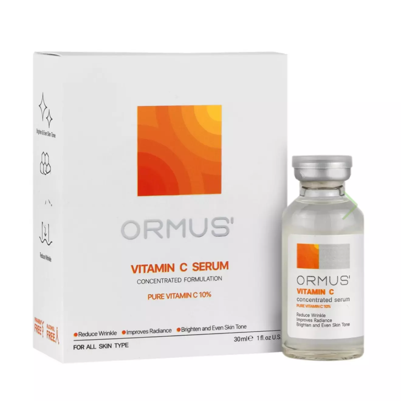 سرم ویتامین سی 10% اورموس مدل کنسانتره حجم 30 میل