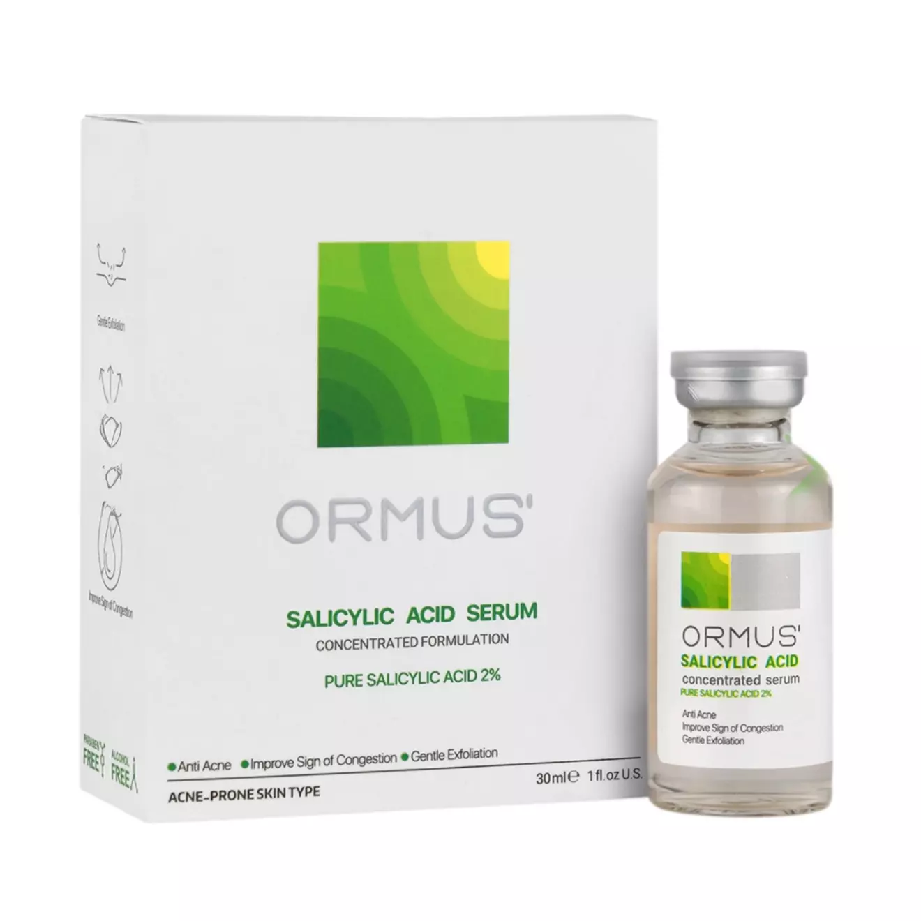 سرم سالیسیلیک اسید 2% و ضدجوش اورموس مدل کنسانتره حجم 30 میل