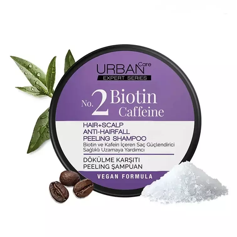 اسکراب لایه بردار پوست کف سر حاوی بیوتین و کافئین و نمک دریا اربن کر