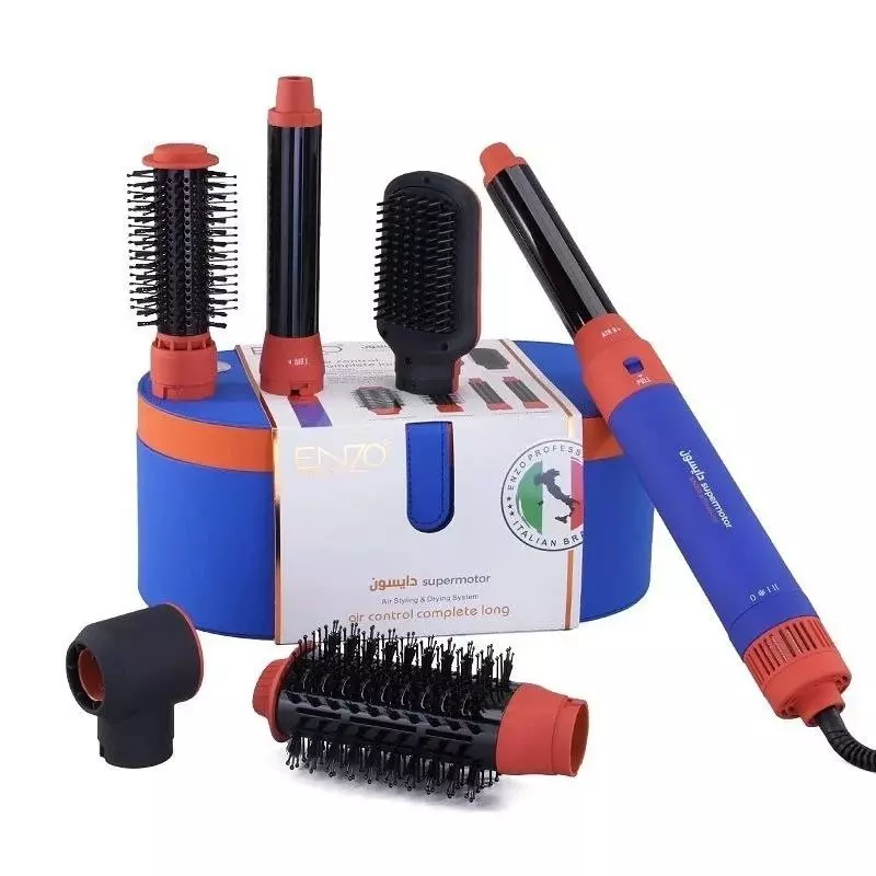 سشوار 6 کاره انزو طرح دایسون سورمه ای