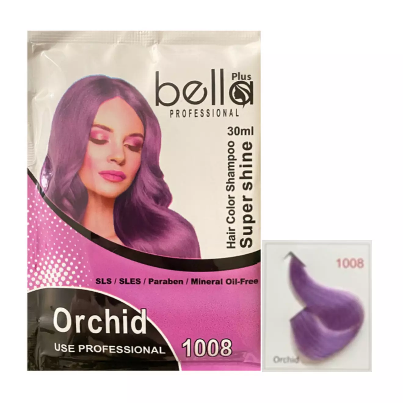 شامپو رنگ مو ساشه ای bella 1008 orchid