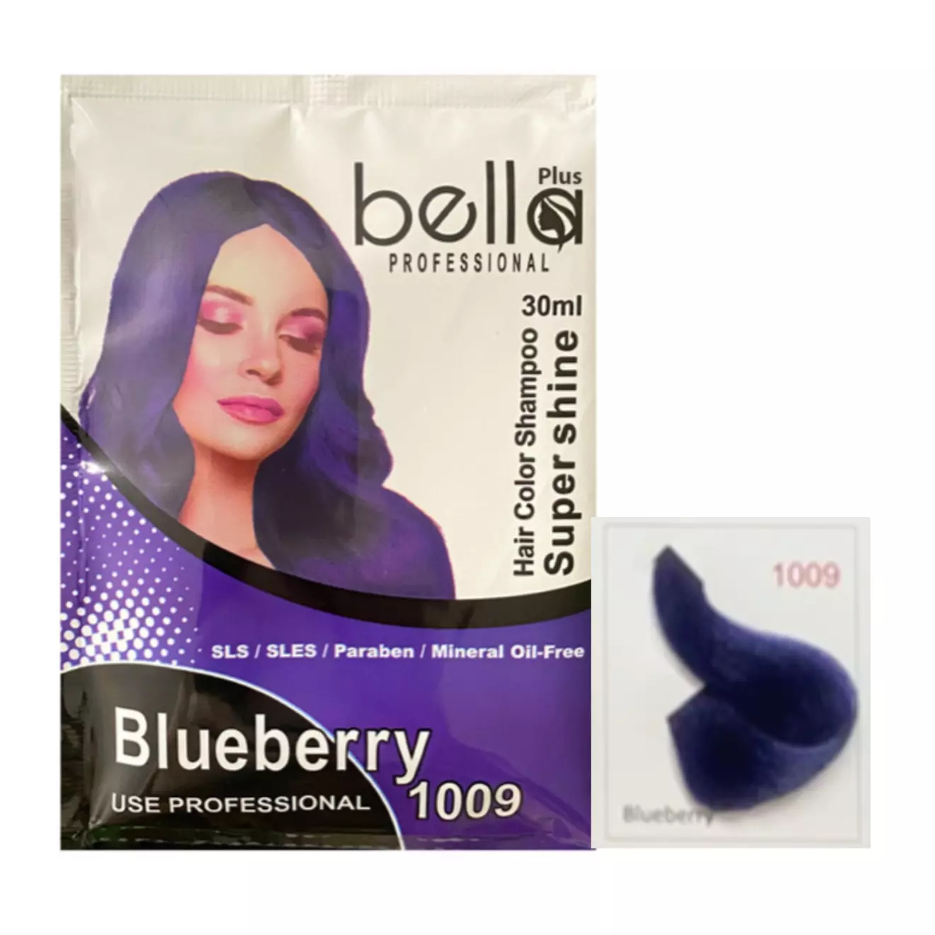 شامپو رنگ مو ساشه ای bella 1009 blueberry