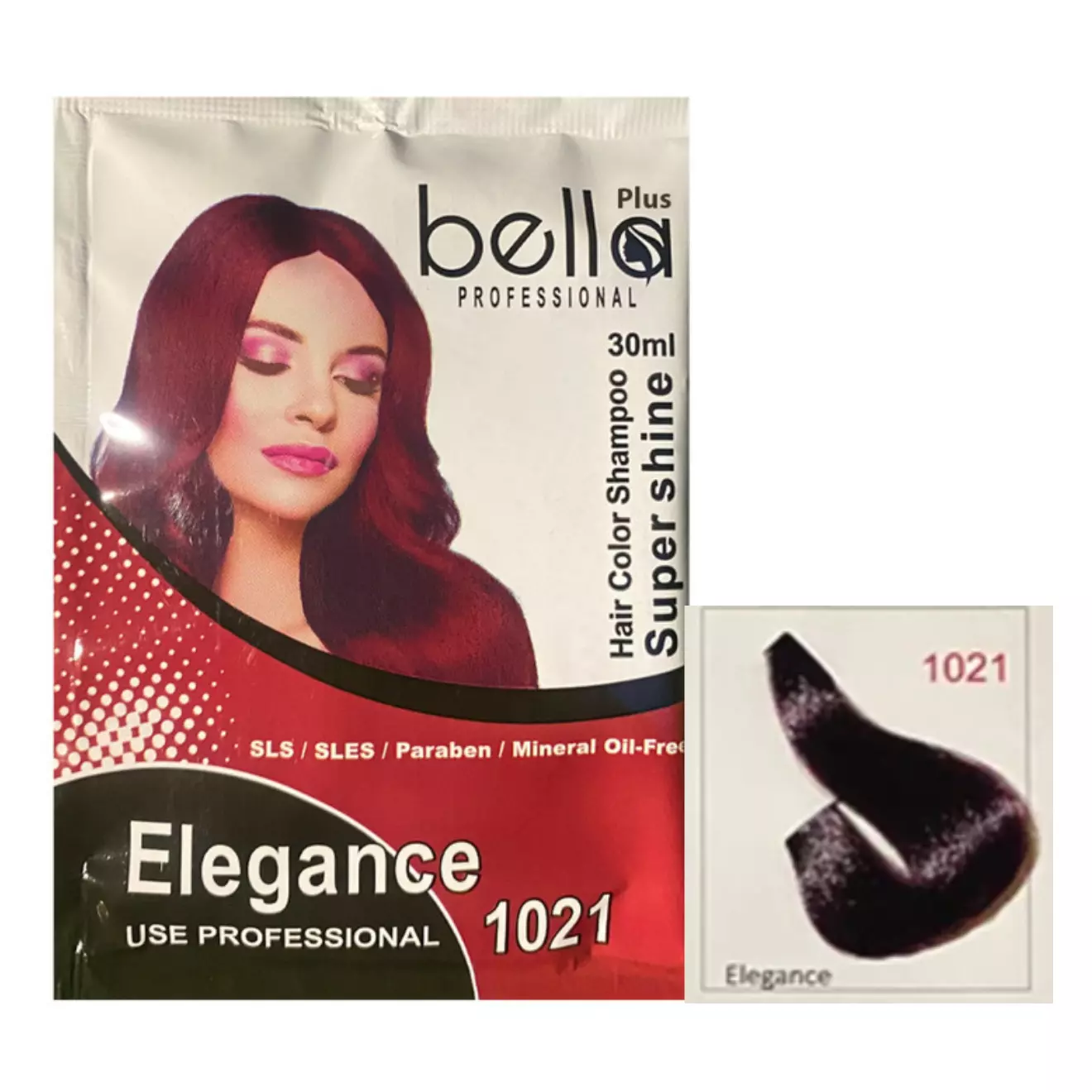 شامپو رنگ مو ساشه ای bella 1021 elegance
