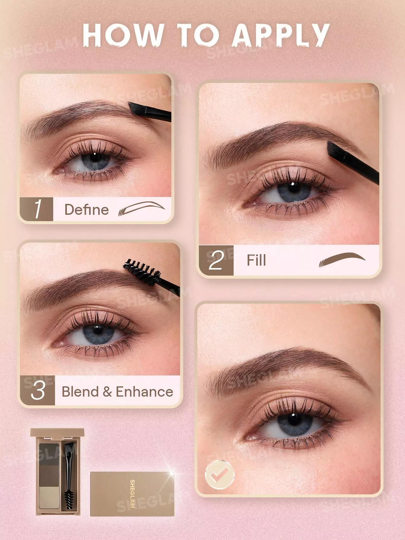 سایه ابرو شیگلم مدل Puff رنگ brown قهوه ای