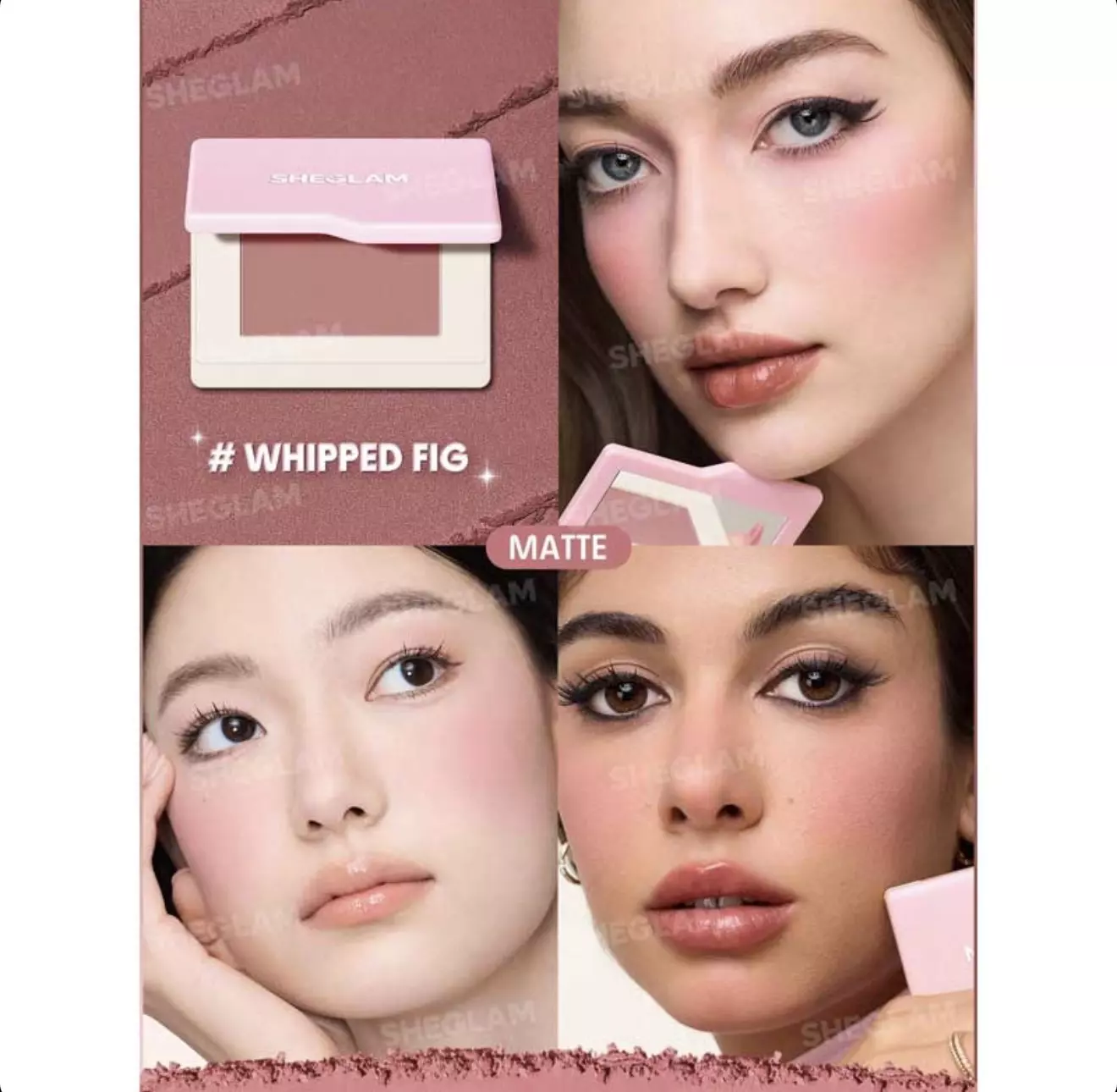 پالت رژگونه شیگلم Sheglam مدل Dream Touch Blush رنگ 018 Whipped Fig