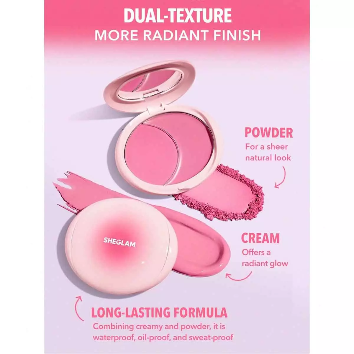 رژگونه دو طرفه کرمی و پودری شیگلم مدل Cheek 2 Cheek Blush Duo