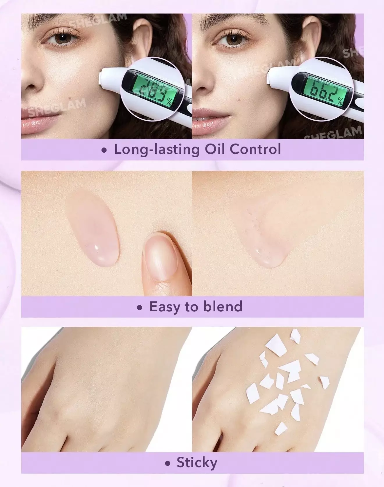 پرایمر بنفش شیگلم مدل Good Grip Primer Blueberry+AHA