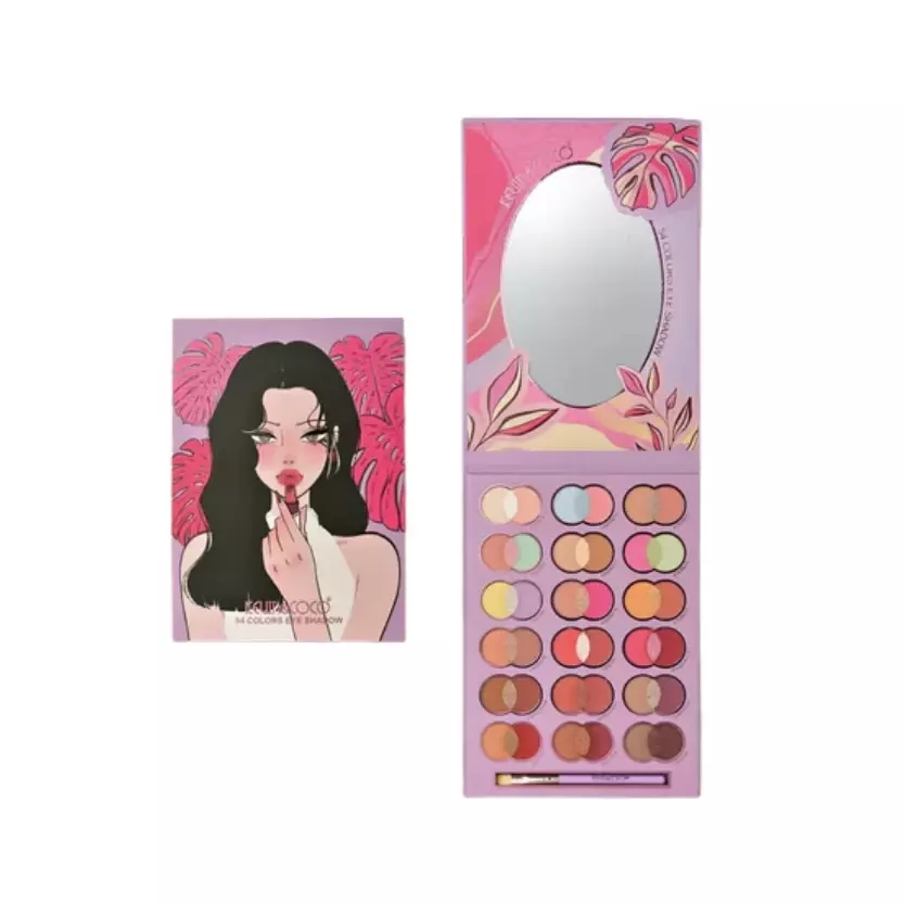 پالت سایه 54 رنگ kevin coco صورتی + براش سایه