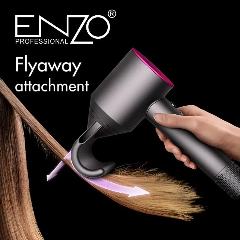 سشوار حرفه ای انزو پروفیشینال با طراحی دایسون رنگ سیلور صورتی Enzo Professional dy-888