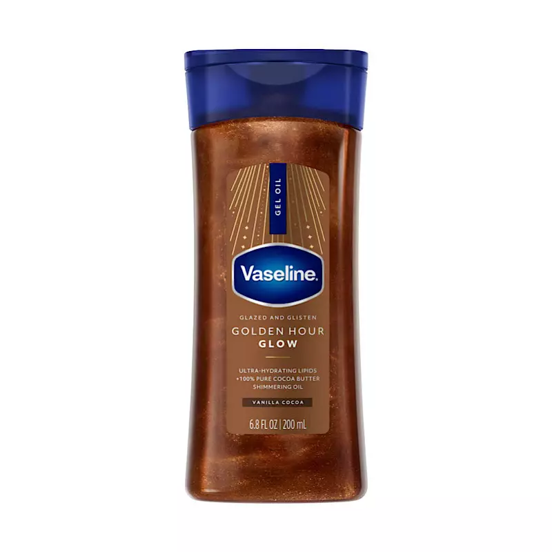روغن بدن شاین وازلین Vaseline Glazed & Glisten Sunlit Glow Body Gel Oil