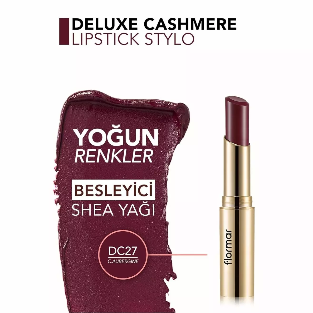 رژلب جامد فلورمار مدل Deluxe Cashmere شماره DC 27