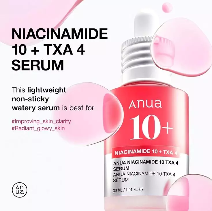 سرم نیاسینامید و روشن کننده آنوا مدل %Niacinamide 10% + TXA 4